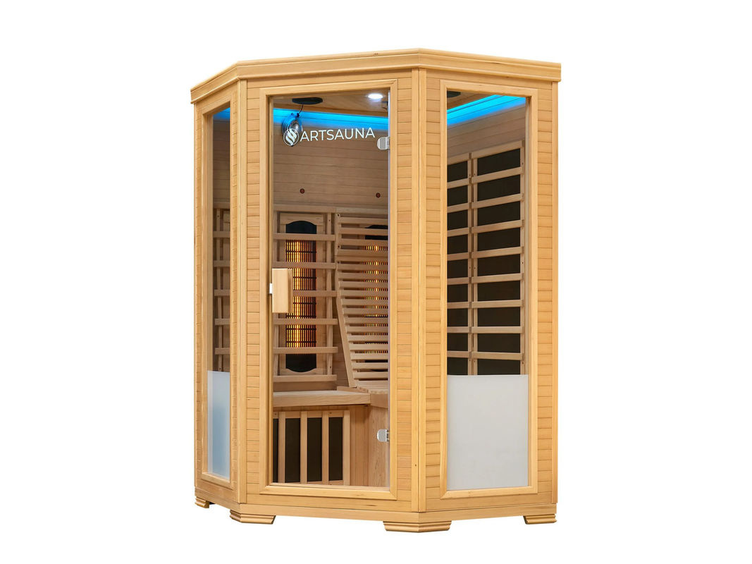 Artsauna Infrarotkabine Aalborg mit Dual-Technologie aus Hemlockholz in Braun für 2 Personen - Bild 4
