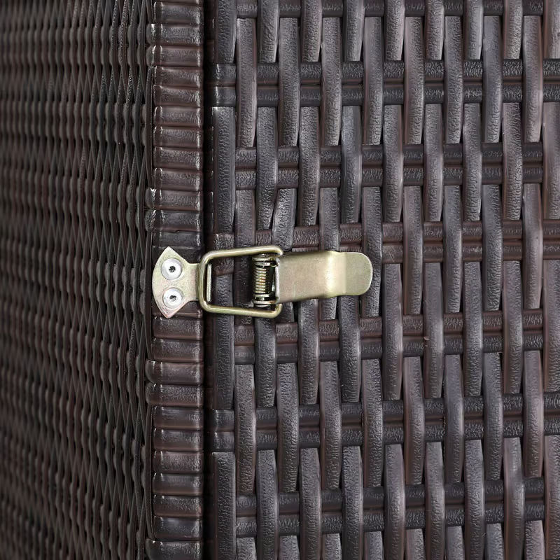 Casaria Polyrattan Mülltonnenbox in Braun mit modernem Design, B/T/H: 115 x 65 x 80 cm - Bild 2
