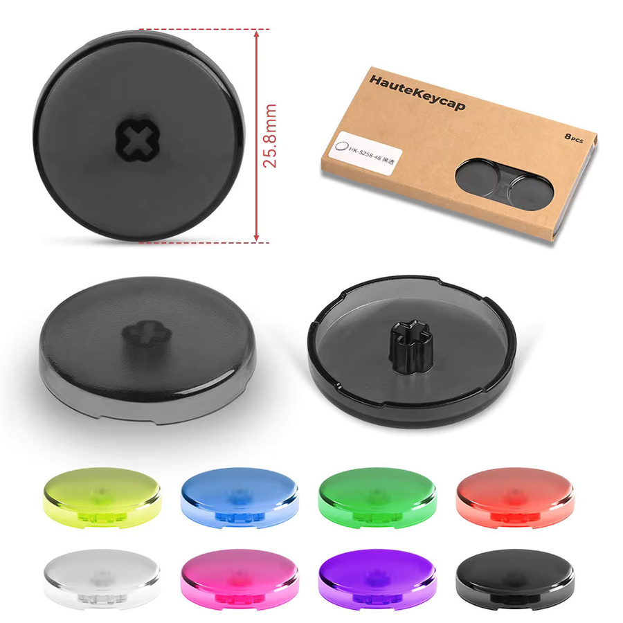 Haute42 Hitbox Cross-Tastenkappen für hebellose Arcade-Controller, Low-Profile-Tastenkappen für Kailh Switch, Pink und Multicolour, Durchmesser: 25,8 mm - Bild 3