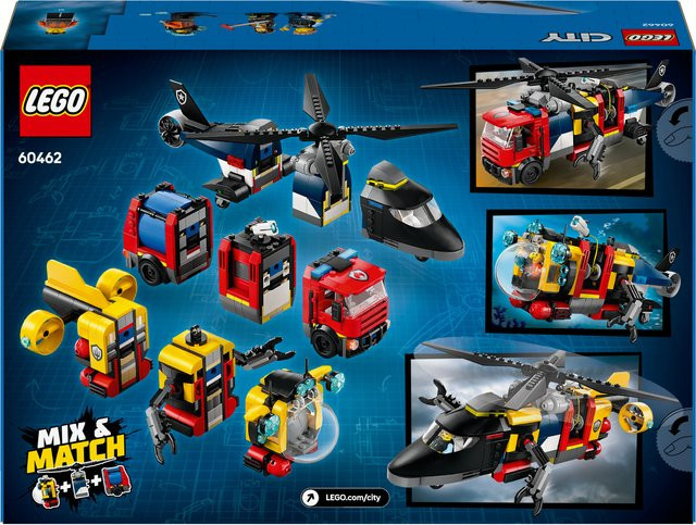 LEGO City Kombinationsset mit Hubschrauber, Löschauto und U-Boot - Bild 3