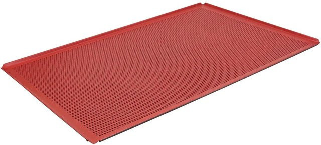Schneider Lochblech GN 1/1 Backblech aus Edelstahl rot rechteckig B: 53 cm, T: 32,5 cm, mit Antihaftbeschichtung - Bild 1