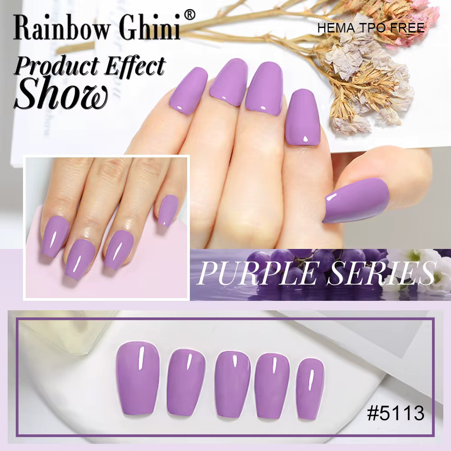RG Semipermanenter Nagellack Purple Series, Lila, Schimmernd, 15 ml - Bild 5
