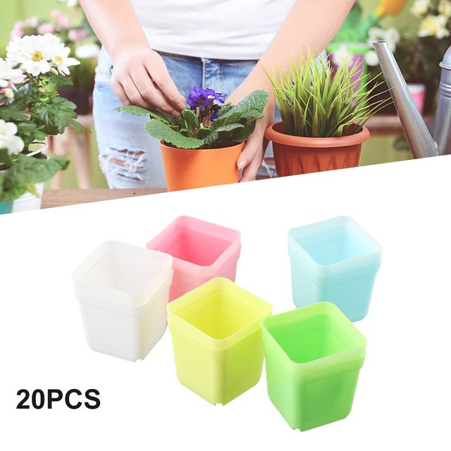 20 Stück LEENKEA Mini Pflanzschalen quadratisch für Sukkulenten und Garten Dekoration - Bild 1