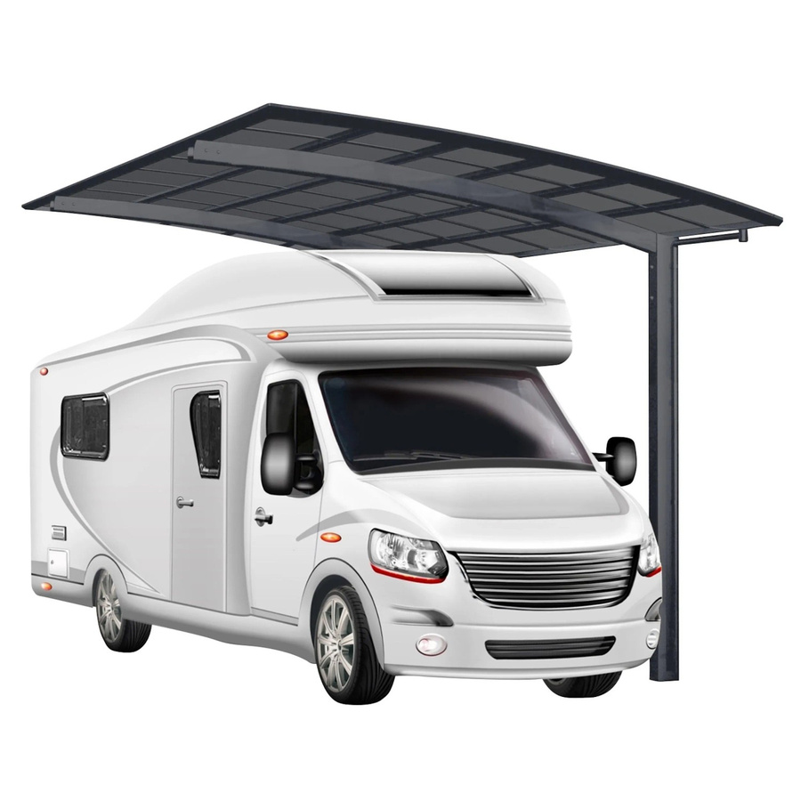 Ximax Runddach-Einzelcarport Portoforte Caravan Typ 60 Standard in Schwarz mit Polycarbonatplatten und Aluminium - Bild 2