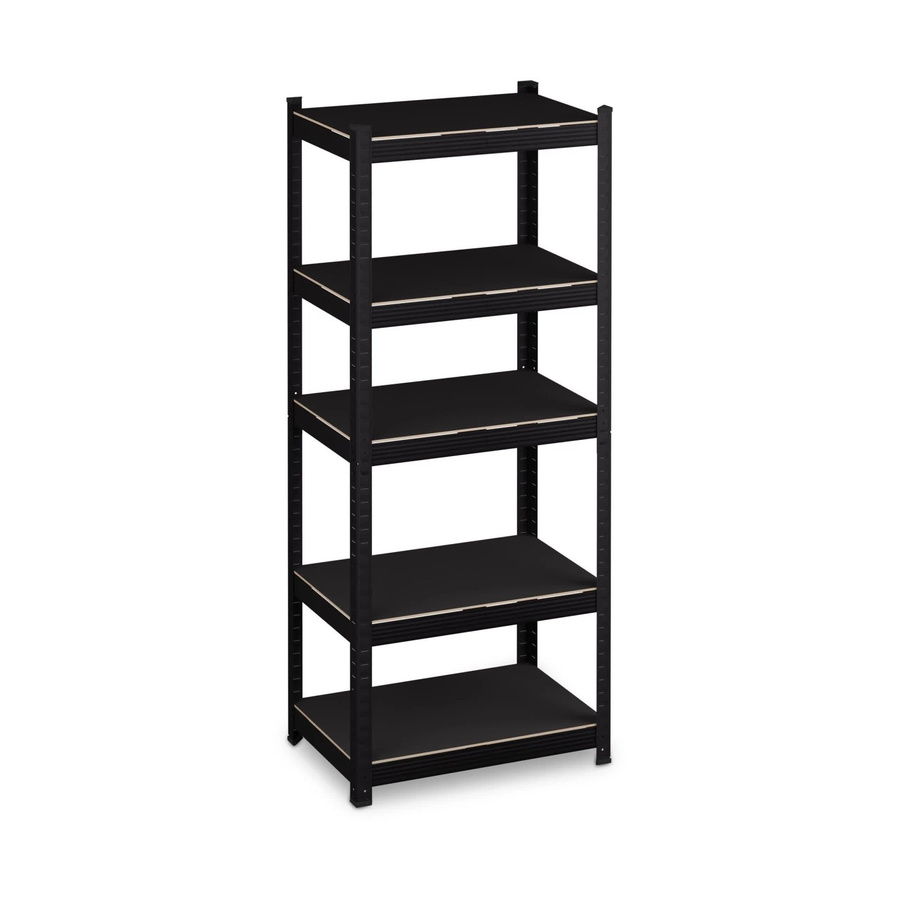 Relaxdays Schwerlastregal aus Stahl und MDF in Schwarz, 5 Ebenen, Höhe: 150 cm, Breite: 60 cm, Tiefe: 40 cm - Bild 2