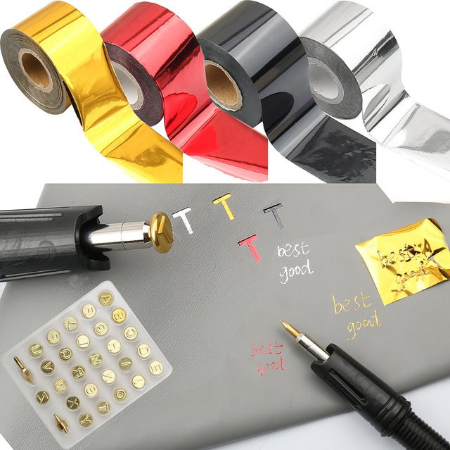 LeatherCraft Beheizter Heißfolienstift Elektrischer Heißapplikator-Werkzeugsatz in Gold - Bild 1