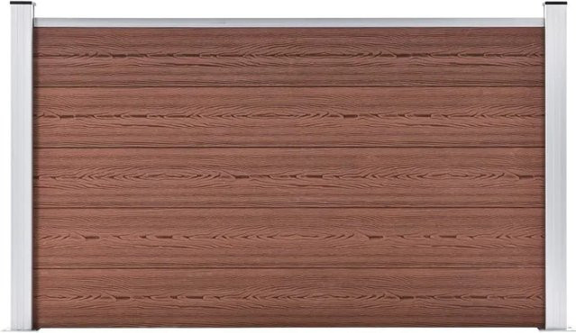 vidaXL Gartenzaun aus WPC und Aluminium in Braun, Höhe: 105 cm, Breite: 180 cm - Bild 1