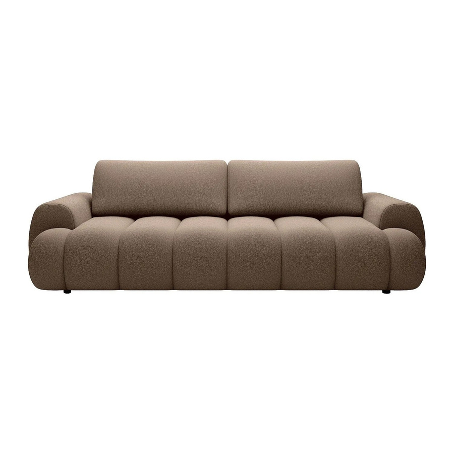 Schlafsofa Fridora Vente-unique in Taupe und Beige mit Stoffbezug, Breite: 263 cm - Bild 2