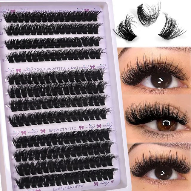 JIEFUXIN Wispy Lash Clusters Wimpernverlängerungen, Damen - Bild 1