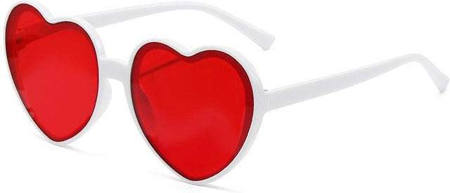 Herzförmige Sonnenbrille für Damen, rot, Vollrand, Kunststoff - Bild 1
