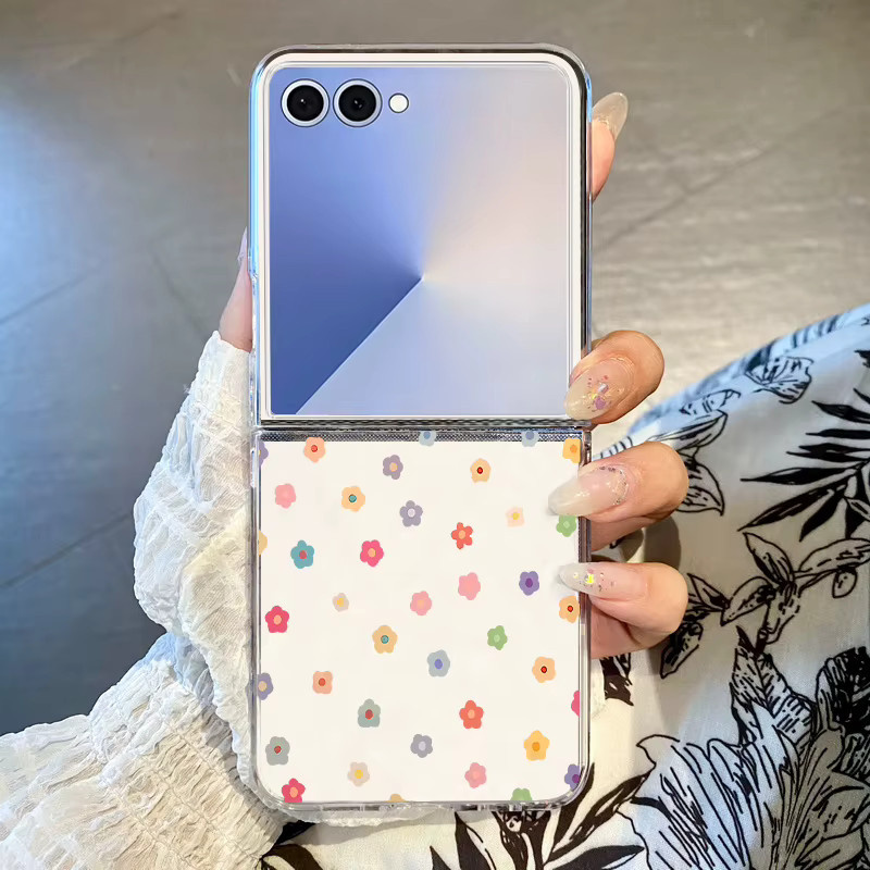 Transparente Handyhülle mit kleinem Blumen-Herz für Samsung Galaxy Z Flip 7, 6, 5, 4, 3 5G, stoßfeste PC-Abdeckung - Bild 2