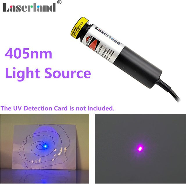 Laserland 405nm Violett-Lila Punkt-Lasermodul für optische Experimente und UV-Detektion in Schwarz und Lila - Bild 1