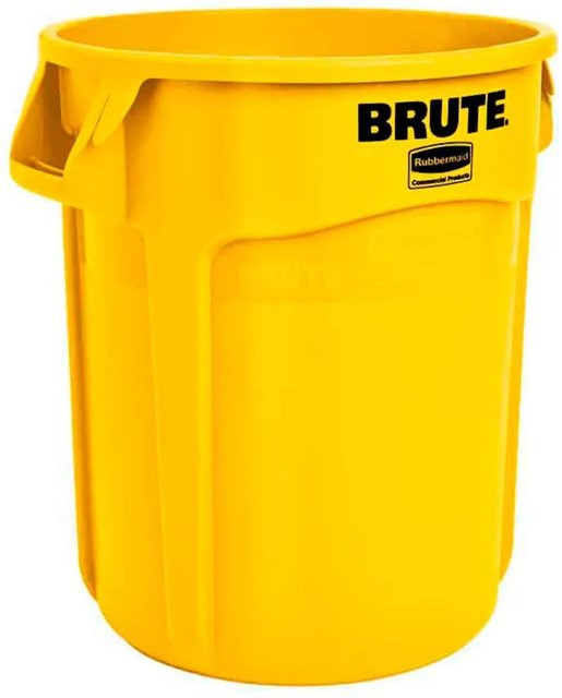 Rubbermaid Brute Runde Mehrzwecktonne mit Belüftungskanälen Gelb H: 58,1 cm, Ø: 49,5 cm - Bild 1
