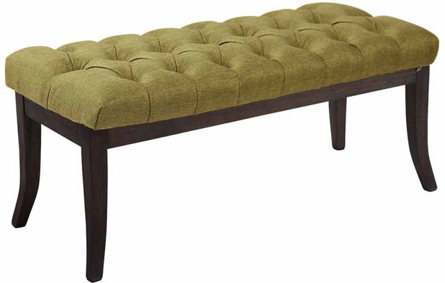 TPFLiving Sitzbank Romeo Chesterfield aus Stoff in Grün, Breite: 100 cm - Bild 1