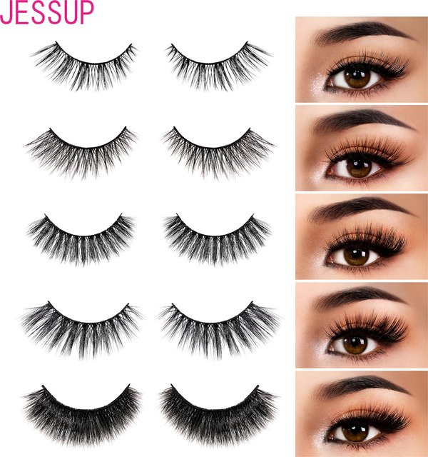 Jessup Falsche Wimpern-Set, 5 Paar, 3D - Bild 1