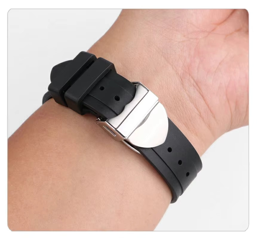 Tudor Uhrenarmband Silikon, schwarz, Herren, 22 * 12 mm - Bild 4