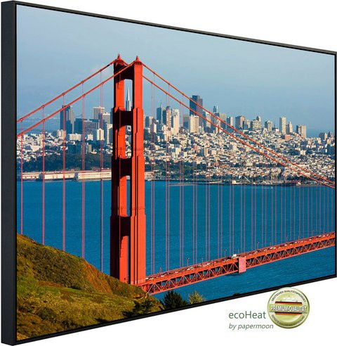 papermoon Infrarotheizung EcoHeat Golden Gate Bridge mit Matt-Effekt in Bunt, App-Steuerung und Überhitzungsschutz - Bild 1