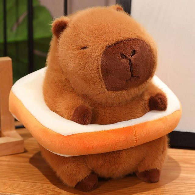 Yiran Health & Beauty Hamburger Capybara Plüschtier, 22cm, ab 14 Jahre - Bild 1