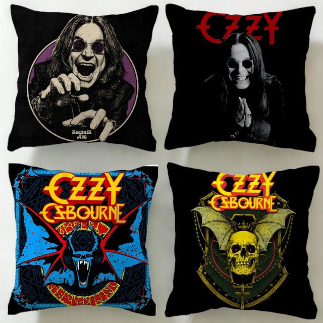 Singer Kissenbezug Ozzy Osbourne, quadratisch, Schwarz, 30 x 30 cm - Bild 1