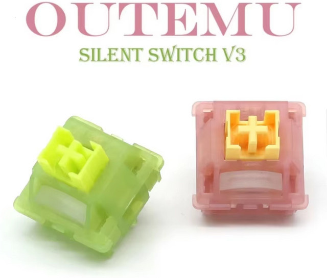 Outemu Silent Peach V3 und Silent Lemon V3 Mechanische Tastatur Switches, Lineare und Taktile 5-Pin Achsen, Hot-Swap DIY, Vorgeschmiert - Bild 1