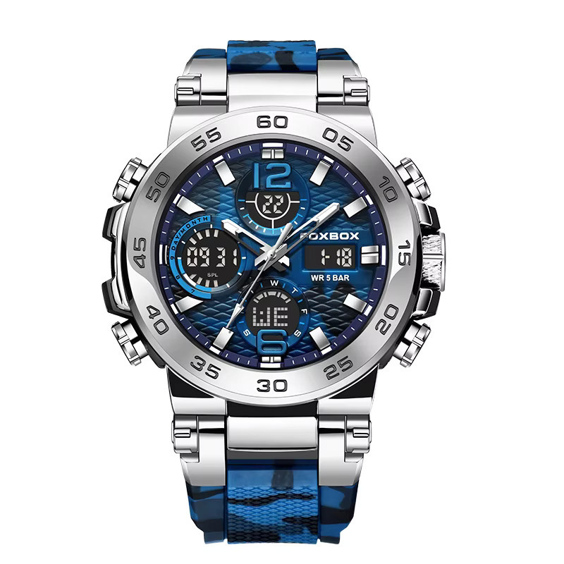 FOXBOX Armbanduhr, Digitaluhr, Quarz, Silikon, Marineblau, Herren - Bild 7
