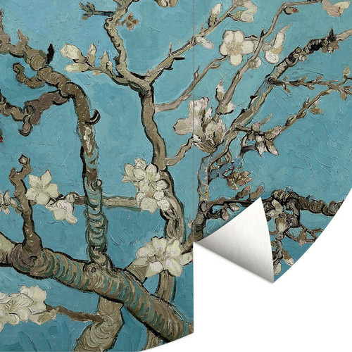 K&L Wall Art Runde Vliestapete Van Gogh Mandelblüte Vintage, mehrfarbig, matt, B: 284 cm, H: 284 cm - Bild 3