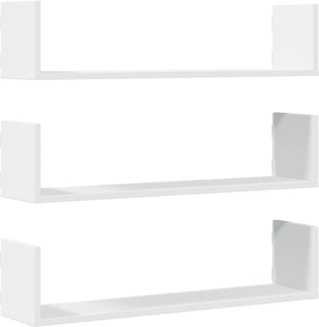 vidaXL Wandregale 3er-Set Weiß aus MDF, B/T/H: 80 x 18 x 18 cm - Bild 1