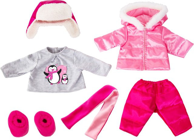 Bayer Design Winterkleidung für Puppen Pinguin rosa pink grau - Bild 1