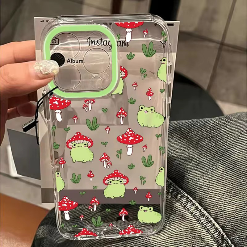 Fundas Stoßfeste Transparente Handyhülle mit Cartoon Pilz und Frosch für Apple iPhone Modelle - Bild 2