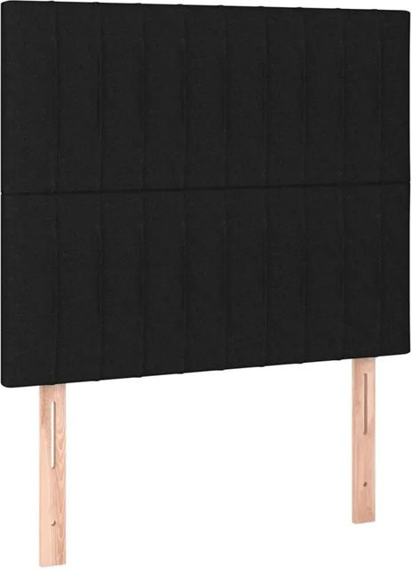 vidaXL LED Kopfteil Schwarz mit USB-Ladeport und integrierter Beleuchtung, Stoff, B: 80 cm, T: 5 cm, H: 118-128 cm - Bild 1