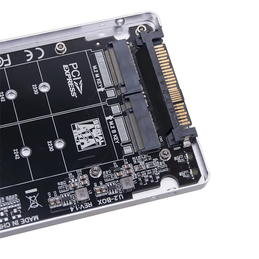 M.2 NVMe zu U.2 SFF-8639 Adapterkarte mit Gehäuse für M.2 SSD zu PCI-e U.2 Konvertierung - Bild 3