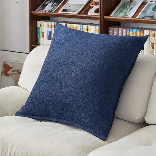 Serene Homes Kissenbezug aus weichem Chenille in Dunkelblau, quadratisch, Breite: 60 cm, Breite: 60 cm - Bild 1