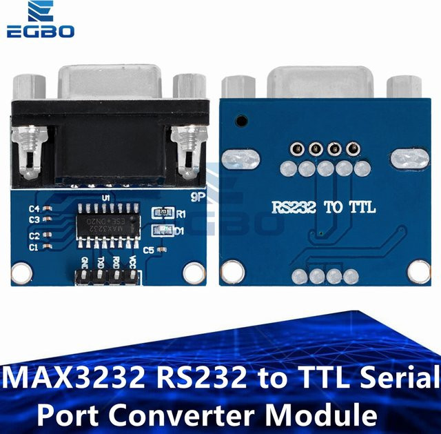 EGBO RS232 zu TTL Serial Port Konverter Modul mit DB9 Anschluss in Blau - Bild 1