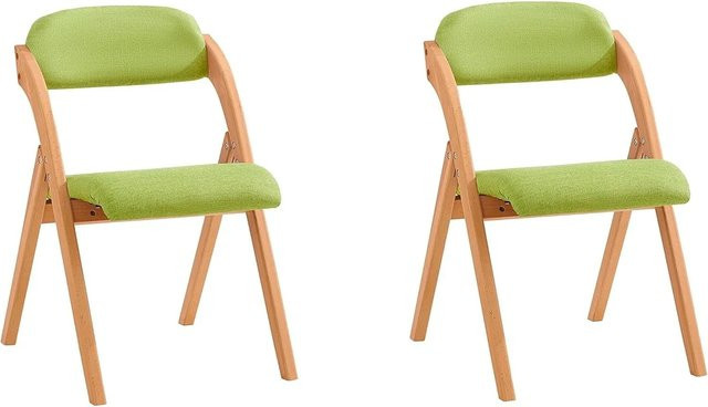 SoBuy 2er Set Esszimmerstühle Klappstühle Polsterstühle mit Lehne in Grün FST92-GRx2 - Bild 1