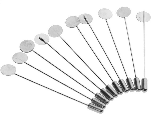 Silber Anstecknadel Basis Brosche, 10mm, Unisex - Bild 1