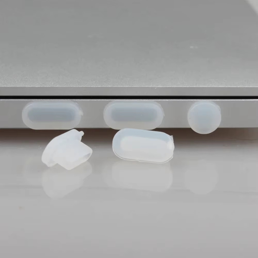 5er-Set Silikon Anti-Staub-Schutzabdeckungen für Apple MacBook Pro 13/15 A1706 A1707 A1708 in Weiß - Bild 2