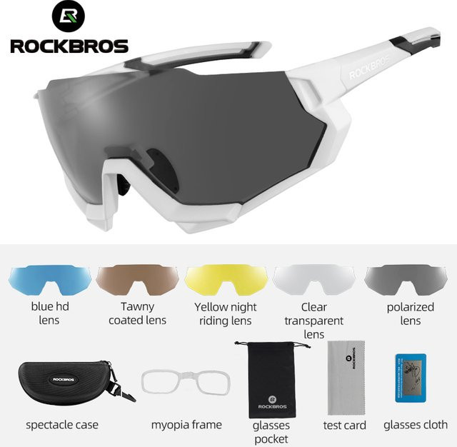 ROCKBROS Sonnenbrille, Halbrahmen, Unisex, weiß, Kunststoff - Bild 1