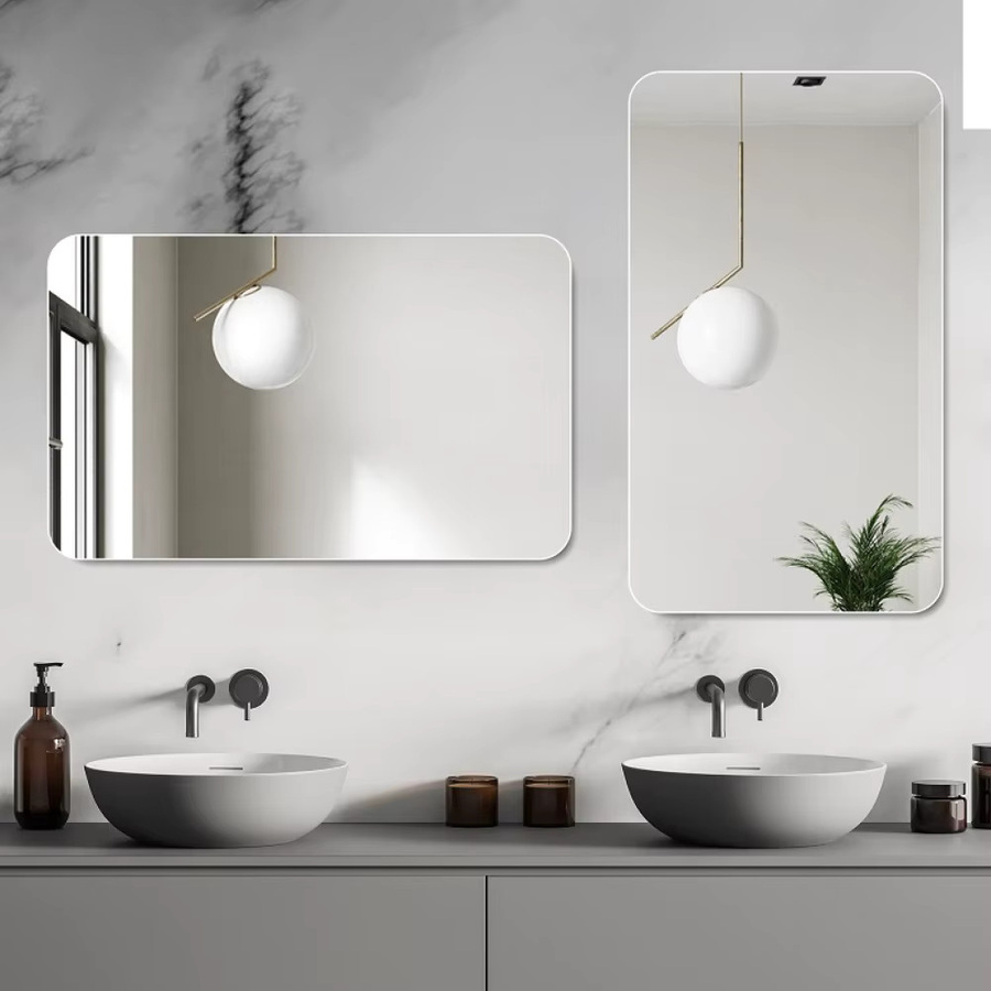 BOMP Rechteckiger Badezimmerspiegel mit LED-Licht, Wandmontage, Transparent, B: 70 cm, H: 90 cm - Bild 3