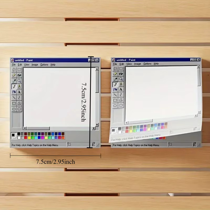Retro-Computer Haftnotizen mit quadratischem Design, 150 Blatt, Weiß - Bild 1