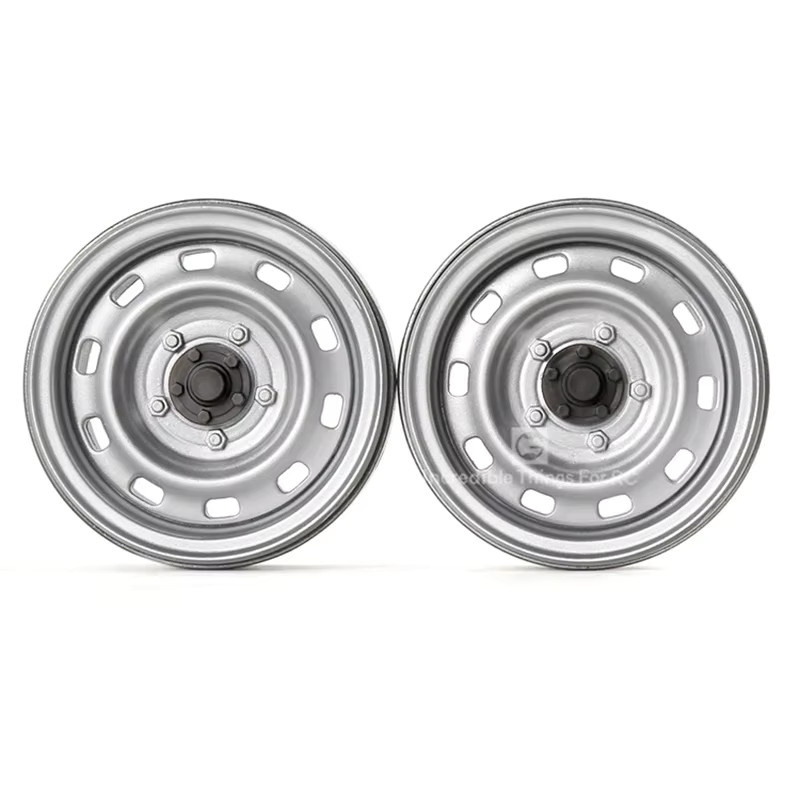 Simulation 1,9 Metall Beadlock Räder, Silber, 12mm Sechskantnabe - Bild 2