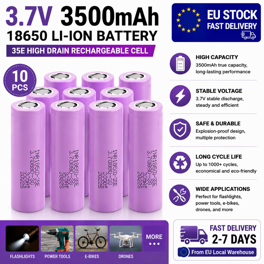 Makita INR18650 Li-Ionen-Zelle wiederaufladbare Batterie 3,7V 3500mAh lila - Bild 5