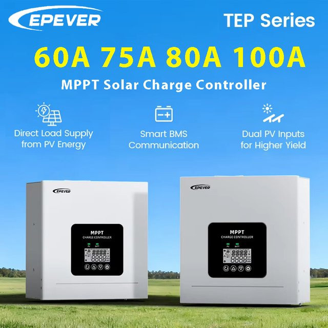 EPEVER MPPT-Solarladeregler TEP-Serie für 12V/24V/48V Systeme mit max. 250V DC PV-Eingang - Bild 1