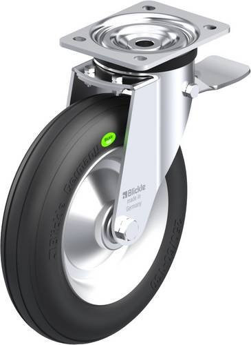 Blickle Lenkrolle L-VW 252R-3-ST mit Feststeller in Silber und Schwarz, Rad-Durchmesser: 25 cm, Tragfähigkeit: 160 kg - Bild 1