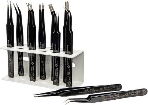 BERNSTEIN Tools for Electronics Positionierpinzette 5-170-G in Schwarz mit 125 mm Länge - Bild 1