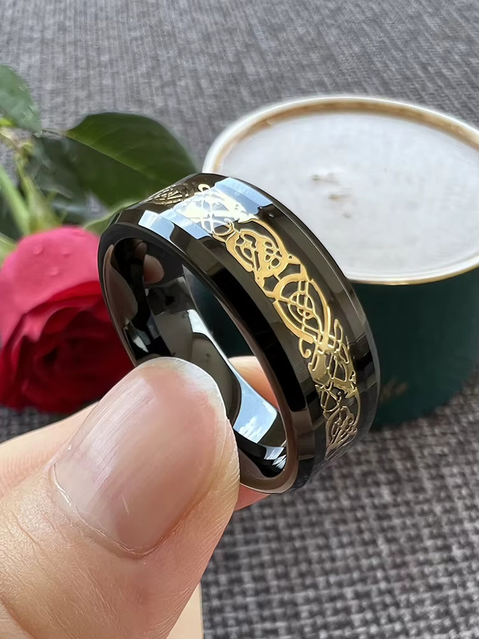 TUSSTEN Ring Wolfram, 8mm, Schwarz, Unisex - Bild 2
