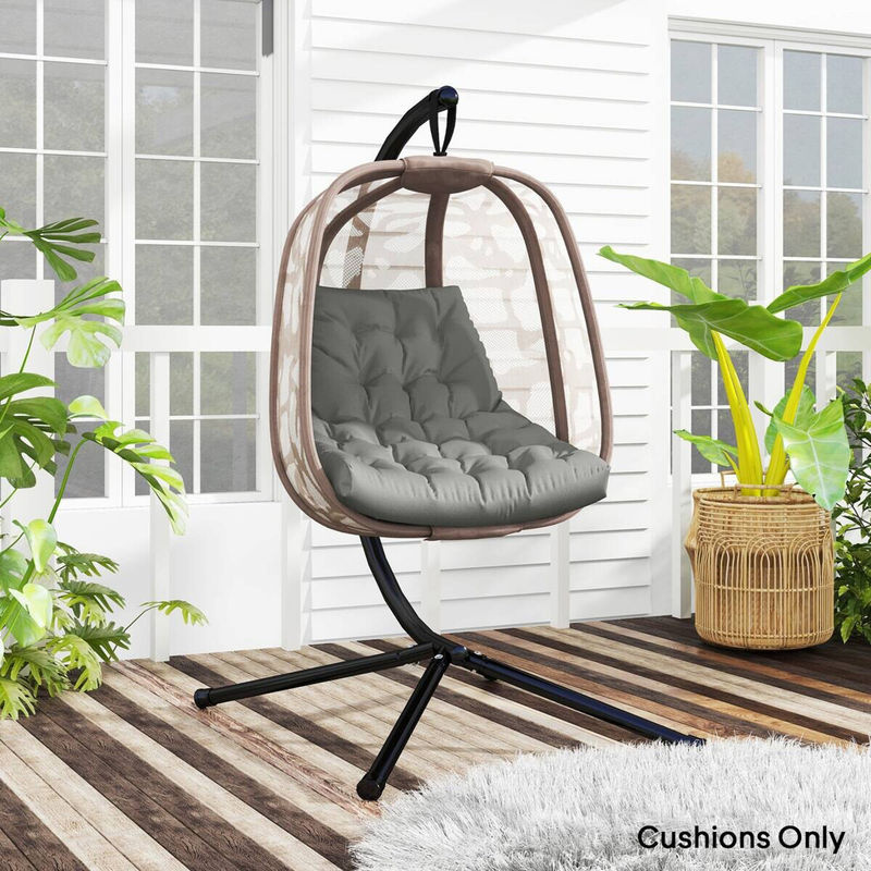 Outsunny Sitzkissen grau aus Schaumstoff mit Polyesterbezug, B/H/L: 100 x 8 x 120 cm - Bild 3