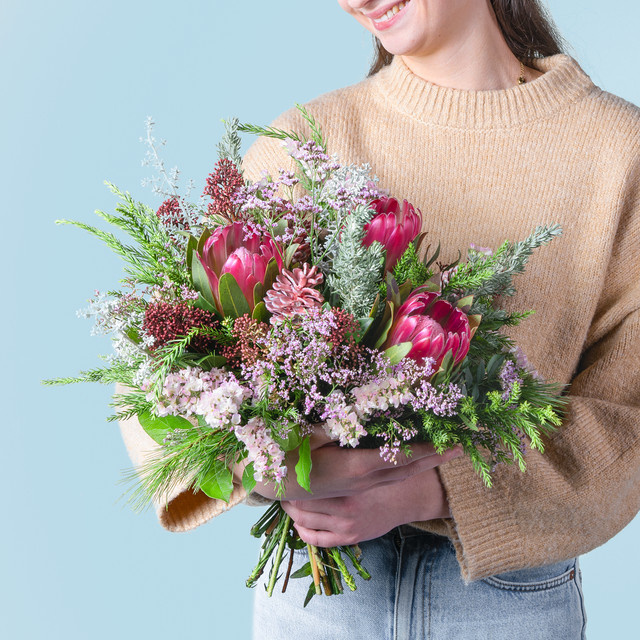BLUME2000 Bouquet Proteen Limonium Pistazie Statice Weihnachten - Bild 1