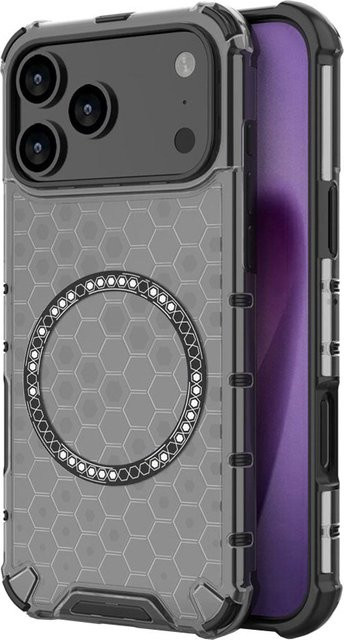 Techsuit MagSafe Hülle für Apple iPhone 17 Pro mit HoneyComb Shield in Schwarz und Grau - Bild 1