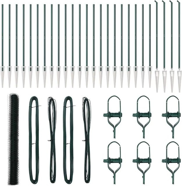 vidaXL Maschenzaun aus Stahl und PVC in Grün, Höhe: 1,5 m, Breite: 50 m - Bild 1