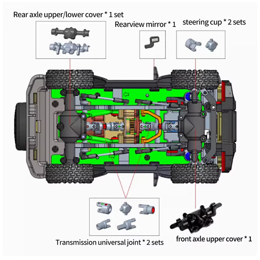 LDARC V64 1/64 Mini RC Auto Ersatzteile Auto-Karosserie Kletter-Set - Bild 1